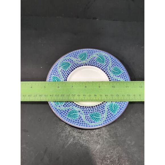 Dansk Mosaic Tile Flat Cup & Saucer Set, Porcelain Tea Cup, Collectible Dishware - Picture 10 of 12